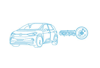 electric car key - open doors illustration