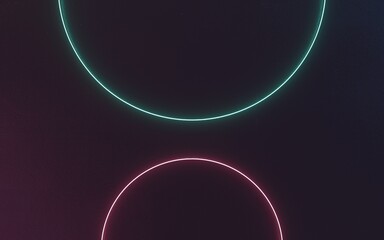 3D Illustration of dark background with neon accent