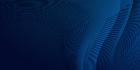 Dark blue abstract background with wave lines