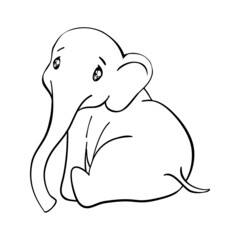 Sketch cartoon elephant.