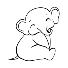 Fototapeta premium Sketch cartoon elephant.