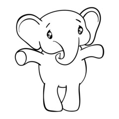 Obraz na płótnie Canvas Sketch cartoon elephant.