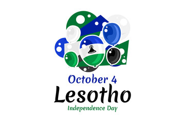 October 4, Happy Independence Day of Lesotho Vector illustration. Suitable for greeting card, poster and banner.