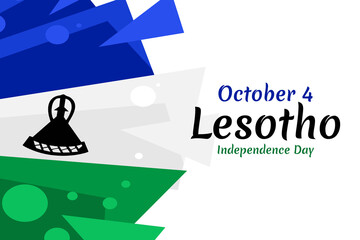 October 4, Happy Independence Day of Lesotho Vector illustration. Suitable for greeting card, poster and banner.