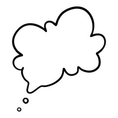 Vector white blank paper speech bubble on transparent background.