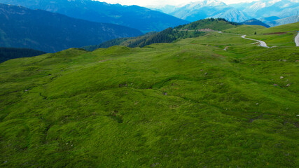 Fototapeta na wymiar Amazing nature at Timmelsjoch high alpine road in Austria - travel photography by drone