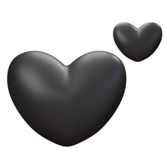 3d rendering icon of heart isolated dark color