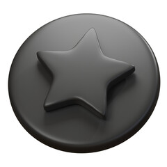 3d rendering icon of star isolated dark color