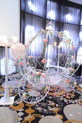 luxury wedding rom banquet sit down buffet party dining catering with flower decoration fusion halal menu at beautiful hotel restaurant vip ballroom