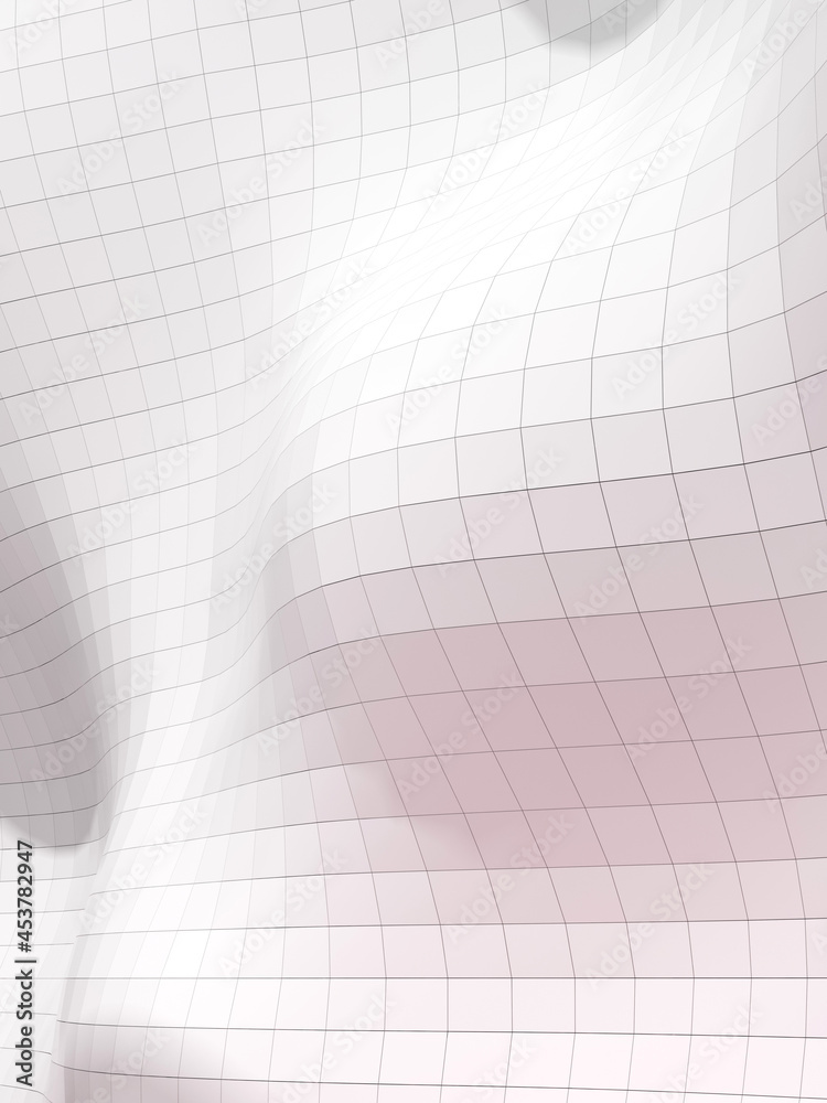Poster Abstract white geometric architecture, wave pattern, modern building facade design. 3d rendering.