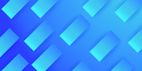 Obraz premium Modern blue vector design banner background. Abstract blue square shape pattern with futuristic concept background