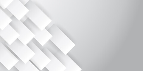 Abstract white square shape with futuristic concept background 