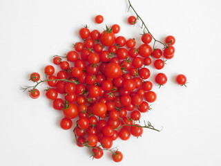 Cherry tomatoes  on white background.