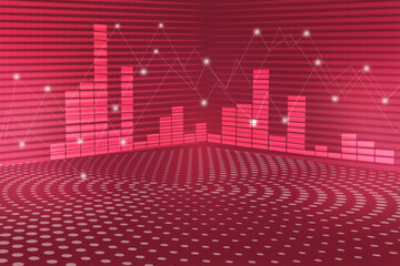 2d illustration futuristic business background graph concept

