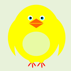 Spring chiken. Cute baby farm birds with yellow feathers