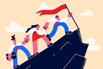 Business success, teamwork and achievement concept