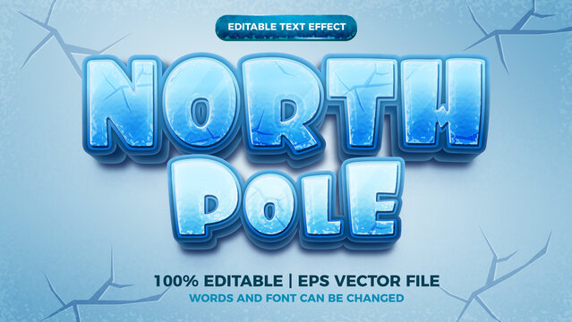 North Pole 3d Editlabe Text Effect Cartoon Style