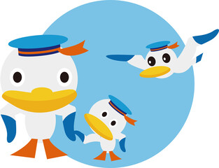 仲良しカモメの親子