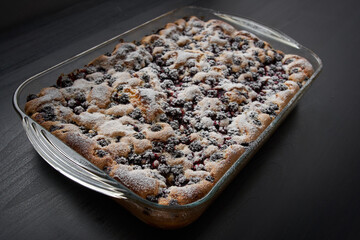 Fluffy homemade blackberry cake