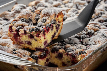 Fluffy homemade blackberry cake