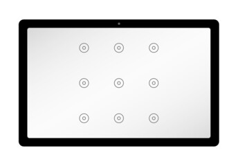 Unlocked, locked, digital tablet, draw an unlock pattern, vector stock illustration