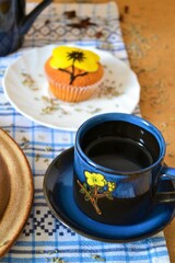 Tea set on a breakfast or snack table