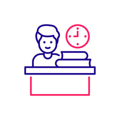 Work study vector 2 colours icon style illustration. EPS 10 file