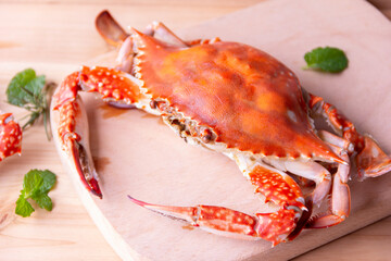 Blue Crab, boiled blue Crab gourmet, Seafood background
