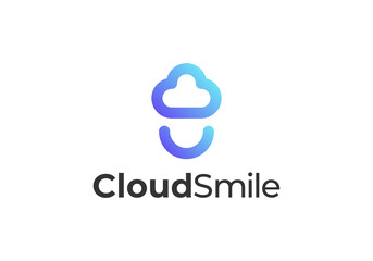 Creative logo template. Smile cloud logo
