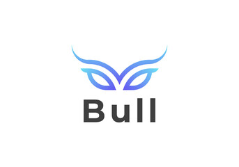 Bull eye head line Icon vector illustration logo template design. Vector Ilustration

