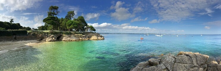 sur la côte de Beg Meil à Bot Conan Fouesnant en Finistère Bretagne France	