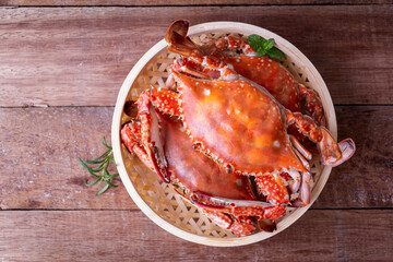 Blue Crab, boiled blue Crab gourmet, Seafood background