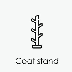 Coat stand vector icon. Editable stroke. Symbol in Line Art Style for Design, Presentation, Website or Apps Elements, Logo. Pixel vector graphics - Vector