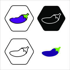 eggplant icon logo symbol illustration