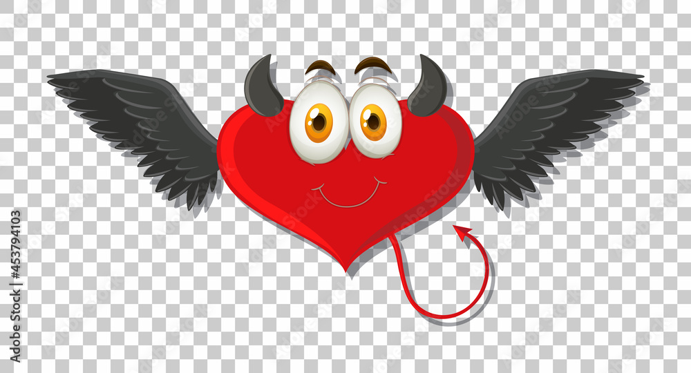 Canvas Prints Heart shape devil with facial expression