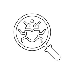 Virus scan outline icon