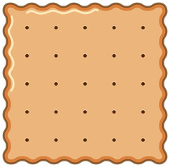 Square biscuit in cartoon style isolated