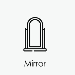 Mirror vector icon. Editable stroke. Symbol in Line Art Style for Design, Presentation, Website or Apps Elements, Logo. Pixel vector graphics - Vector