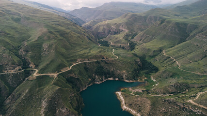 Lake Gizhgit in the mountains