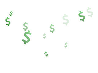 Green dollar icons flying money vector