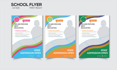 Fototapeta premium School & Education Institution Flyer Design use in multi Purpose with multi color and photo space. 