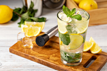 Glass of fresh lemonade