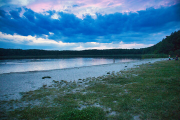 Abendrot am Gorinsee in Wandlitz, Barnim, im Bundesland Brandenburg, Deutschland