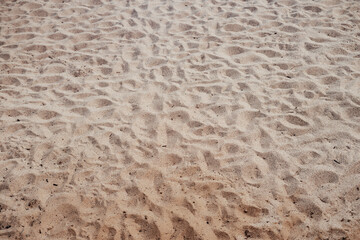 sand texture with lots of footprints on a touristic beach