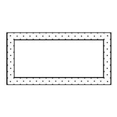 Black and white rectangular frame with ornament, vector certificate template, decorative design element in retro style