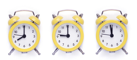 Alarm clock isolated at white  background. Office clock