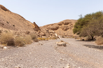 Fantastically  beautiful landscape in a nature reserve near Eilat city - Red Canyon, in southern Israel
