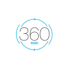 Obraz premium Angle 360 degrees sign icon. Geometry math symbol. Full rotation. Circle flat button. Modern UI website navigation. Vector. Stock Vector illustration isolated on white background.