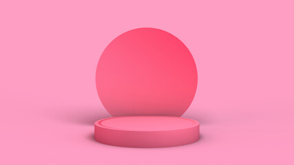 Mockup with geometric shape on abstract background. Empty pedestal for product display. 3D render. Copy space. 