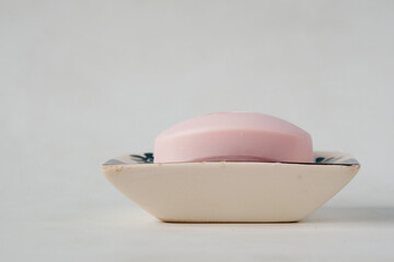 pick color soap on a case on table .